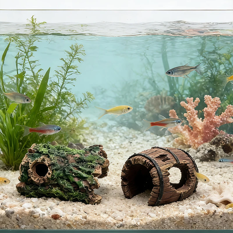 Aquarium Plant Substrate - 3 Adet Akvaryum Reçine Dekorasyonu, Mağara